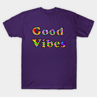 Rainbow Good Vibes - Positive Quotes T-Shirt